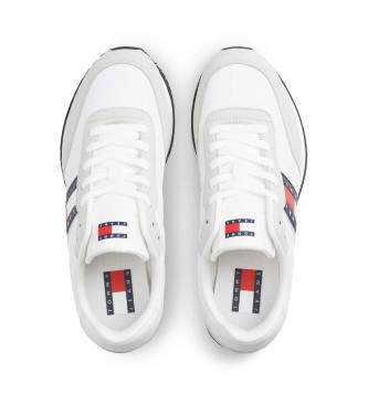 Tommy Jeans Sapatilhas com log�tipo e texturas mistas brancas