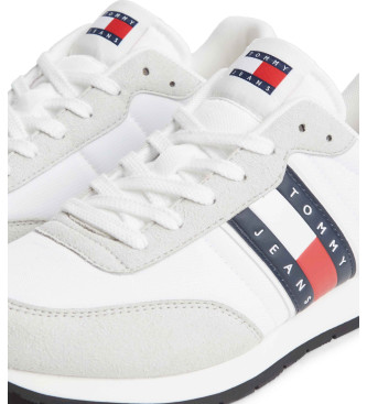 Tommy Jeans Sapatilhas com log�tipo e texturas mistas brancas