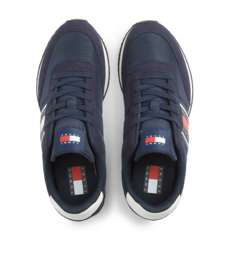 Tommy Jeans T�nis com log�tipo e mistura de texturas em azul-marinho