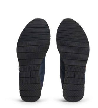 Tommy Jeans T�nis com log�tipo e mistura de texturas em azul-marinho