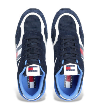 Tommy Jeans Sneakers in pelle scamosciata blu con suola dentellata