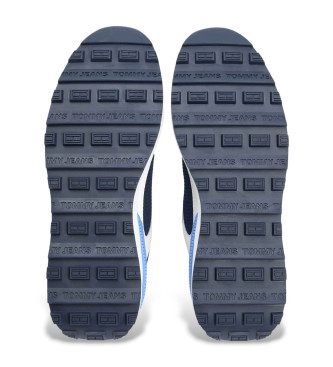 Tommy Jeans Sneakers in pelle scamosciata blu con suola dentellata