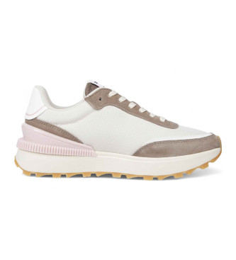 Tommy Jeans Vita texturerade sneakers i lparstil