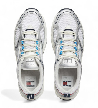 Tommy Jeans Sneakers in pelle d'archivio color block bianco 