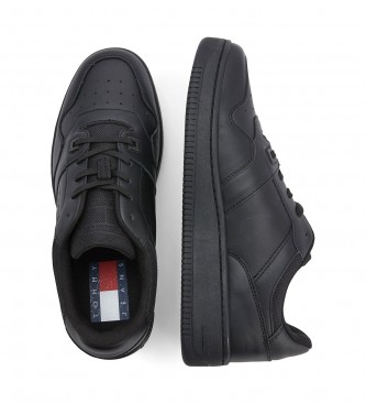Tommy Jeans Leather Basketball Shoes Retro Essential black