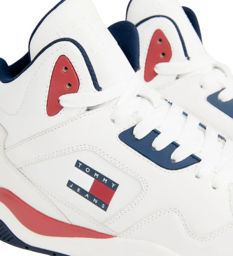 Tommy Jeans Skórzane buty sportowe Basket w kolorze białym