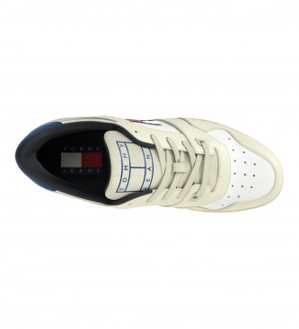 Tommy Jeans Basket beige leather trainers