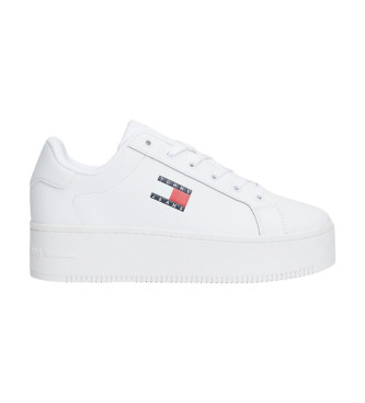 Tommy Jeans Baskets en cuir blanc  plateforme