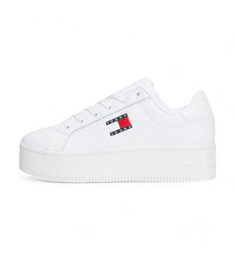 Tommy Jeans White platform leather trainers