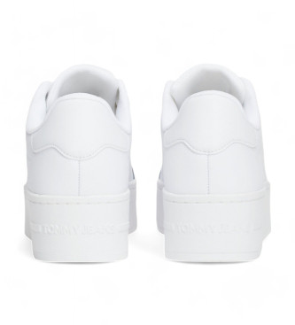 Tommy Jeans White platform leather trainers