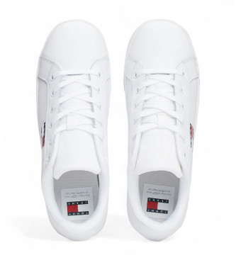 Tommy Jeans Sneakers in pelle bianca con plateau