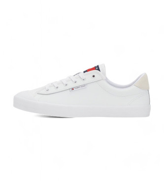 Tommy Jeans Lederturnschuhe mit verstrkter Sohle und weiem Logo