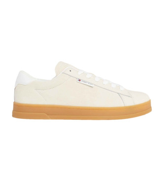 Tommy Jeans Beige Court Leather Sneakers