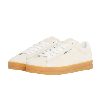 Tommy Jeans Beige Court Leather Sneakers