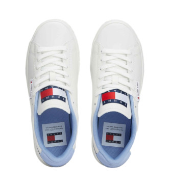 Tommy Jeans Zapatillas de Piel Cupsole Logo blanco