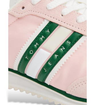 Tommy Jeans Sapatilhas de corrida clssicas em pele cor-de-rosa  