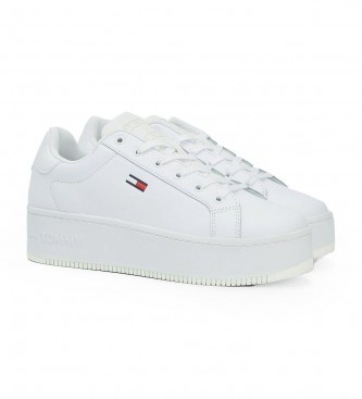 Tommy Jeans Skórzane buty Essential w kolorze białym 