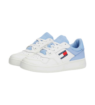 Tommy Jeans Essential Retro Lder Sneakers bl, hvid