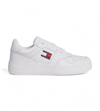 Tommy Jeans Essential Retro Basket Leather Sneakers white