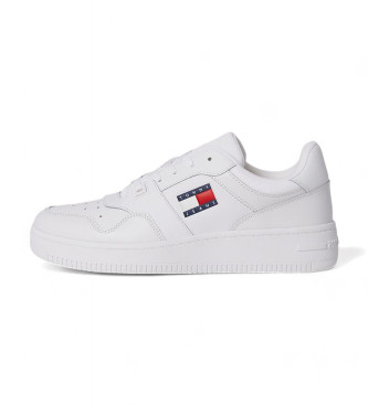 Tommy Jeans Essential Retro Basket Leather Sneakers white