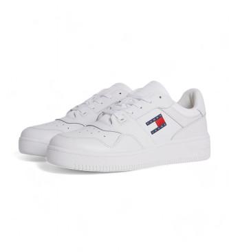 Tommy Jeans Essential Retro Basket Leather Sneakers hvid