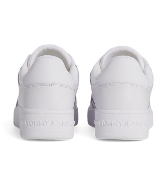 Tommy Jeans Essential Retro Basket Leather Sneakers white