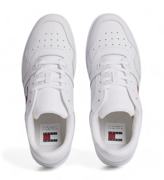 Tommy Jeans Essential Retro Basket Leather Sneakers biały