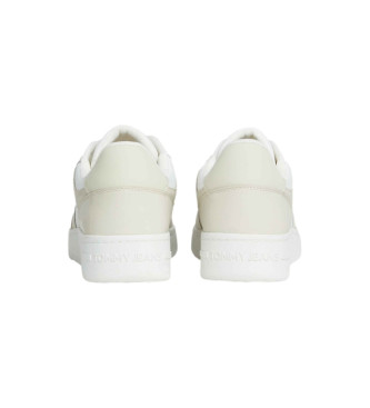 Tommy Jeans Zapatillas de Piel Essential  Retro Basket blanco