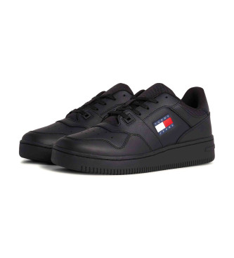 Tommy Jeans Essential Retro Basket Leren Sneakers zwart
