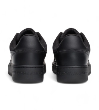 Tommy Jeans Essential Retro Basket Leather Sneakers black