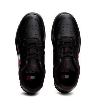 Tommy Jeans Essential Retro Leren Sneakers zwart