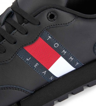 Tommy Jeans Zapatillas de piel Essential Running Negro