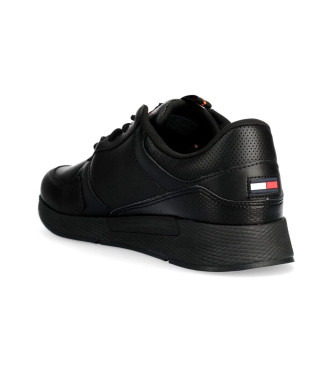 Tommy Jeans Sneaker Flexi Runner in pelle nera
