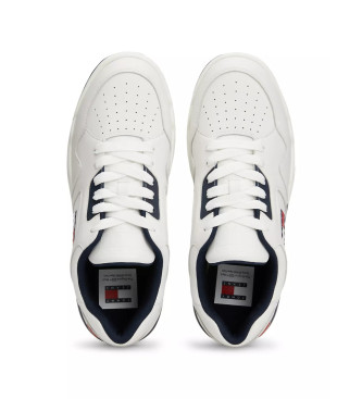 Tommy Jeans Białe skórzane buty sportowe Logo Execution Basket