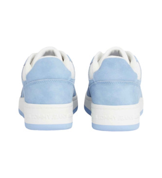 Tommy Jeans Retro Basket Leren Sneakers blauw