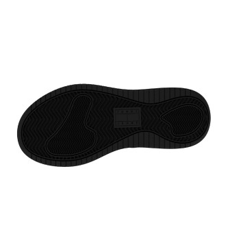 Tommy Jeans Zapatillas de piel TJW Retro basket platform negro