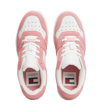 Tommy Jeans Retro Basket Leather Sneakers pink
