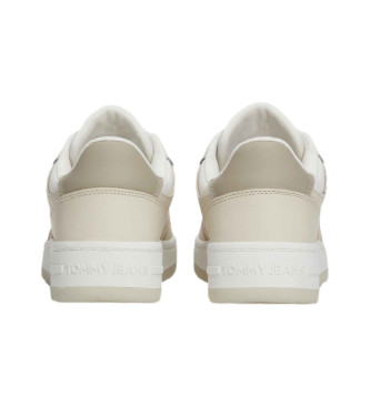 Tommy Jeans Sneakers in pelle beige con logo tono su tono retr