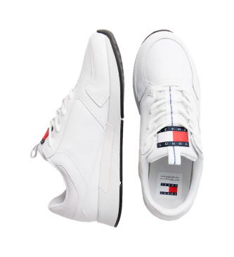 Tommy Jeans Leather running shoes with laces essential white