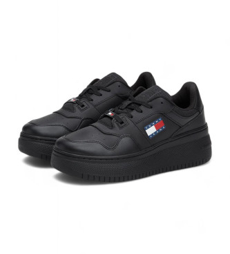 Tommy Jeans Essential Leather Basketball Shoes black