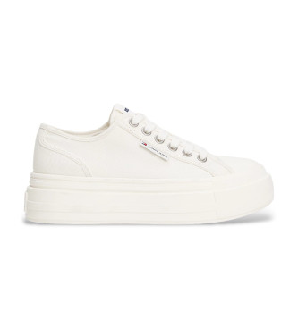 Tommy Jeans White denim platform trainers