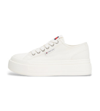 Tommy Jeans White denim platform trainers