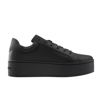 Tommy Jeans Zapatillas de piel Platform Ess negro -altura plataforma: 4cm-