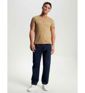 Tommy Hilfiger T-shirt com logtipo T-shirt mostarda