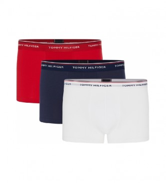 Tommy Hilfiger Set van 3 Boxers Trunk rood, marine, wit