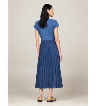 Tommy Hilfiger Perkins pleated dress blue