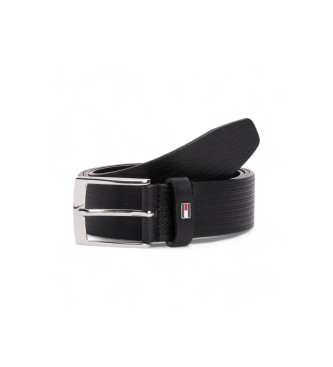 Tommy Hilfiger Adan Herringbone Leather Belt 3.5 Black