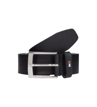 Tommy Hilfiger Adan Herringbone Leather Belt 3.5 Black