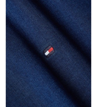 Tommy Hilfiger Blauw chambray overhemd met normale pasvorm