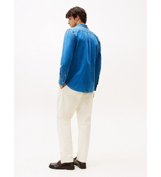 Tommy Hilfiger Camicia in chambray blu vestibilit regolare
